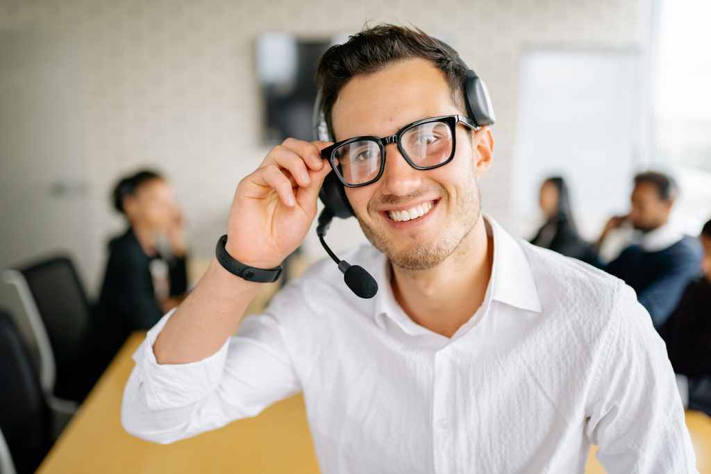 Man on headset